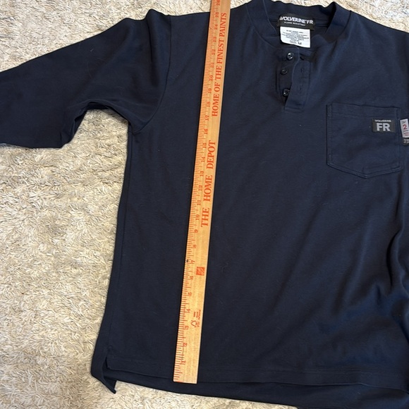 WOLVERINE MEN'S FR, CAT 2, LONG SLEEVE HENLEY, Navy Blue, Size Medium - Picture 7 of 8
